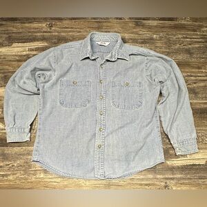 Vintage Dakota River Brother Chambray Shirt Made in USA Workwear Large GUC